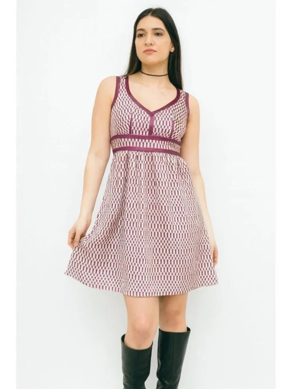 Proenza Schouler silk purple and white polka dot dress size 11